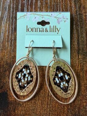 Lonna & Lily Oval Beaded Drop Earrings